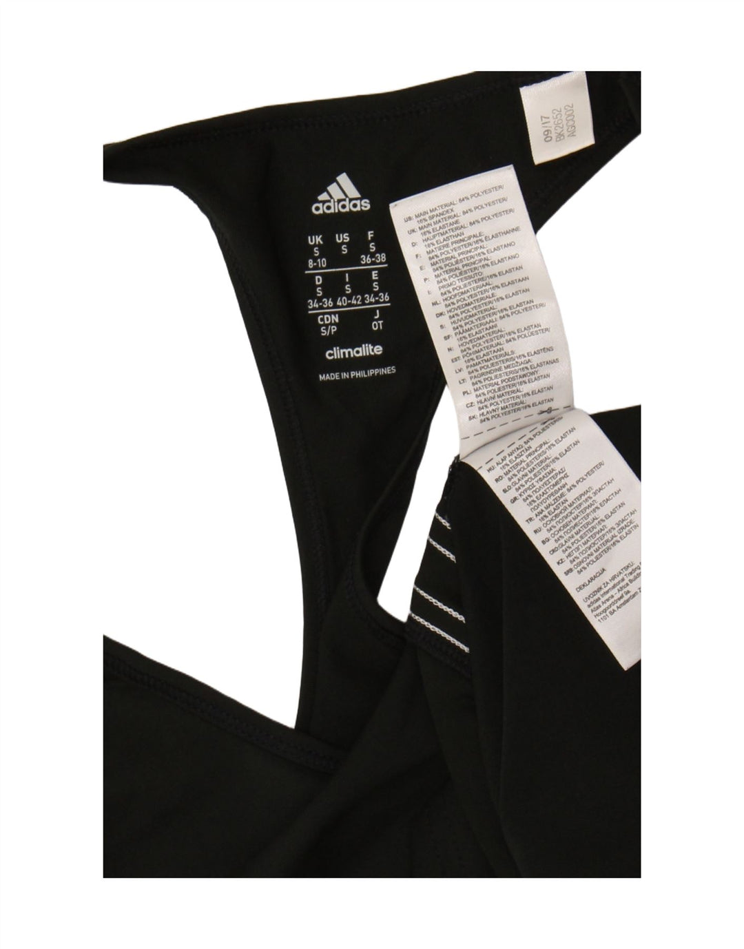 Adidas Womens Climalite Vest Top UK 8/10 Small Black Polyester