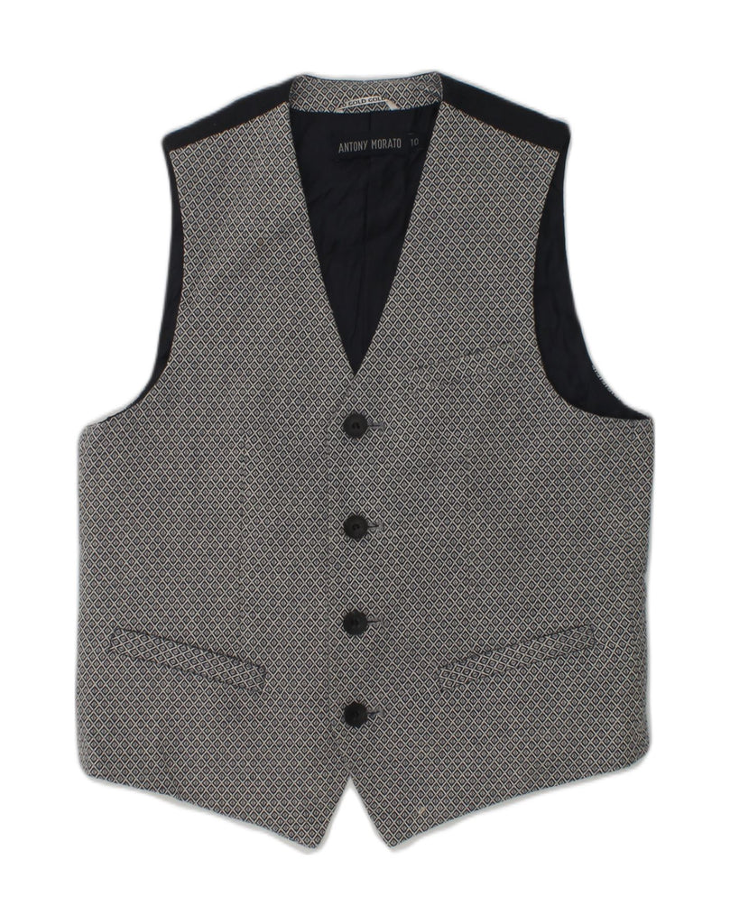 ANTONY MORATO Boys Waistcoat 9-10 Years Navy Blue Colourblock Cotton | Vintage Antony Morato | Thrift | Second-Hand Antony Morato | Used Clothing | Messina Hembry 