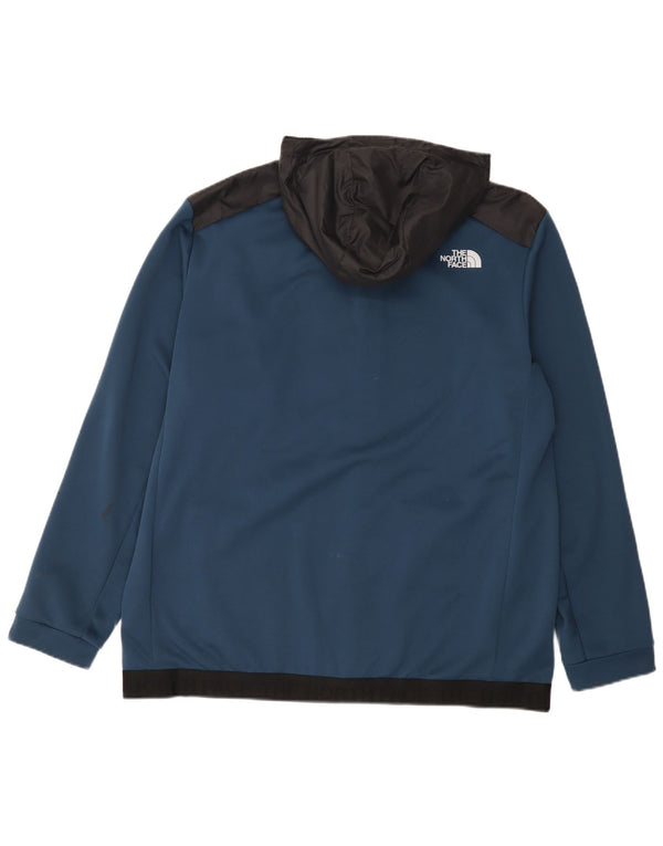 The North Face Mens Zip Hoodie Sweater XL Navy Blue Colourblock Polyester