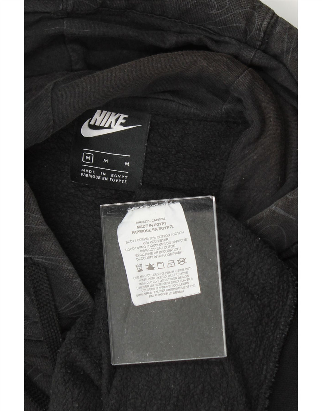 NIKE Mens Graphic Hoodie Jumper Medium Black Cotton Vintage Nike and Second-Hand Nike from Messina Hembry 