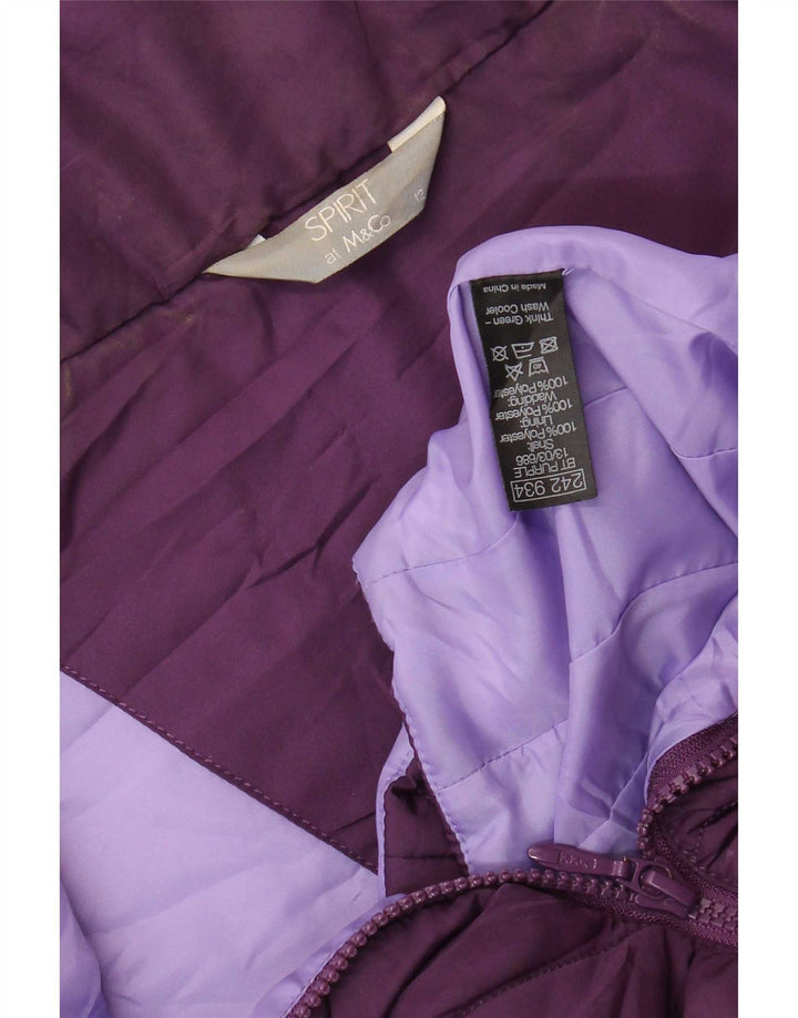 M&Co Womens Padded Gilet UK 12 Medium Purple Polyester