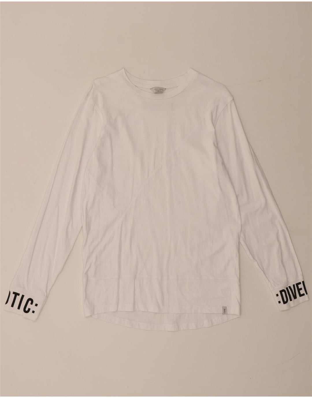 Jack & Jones Mens Graphic Top Long Sleeve Small White