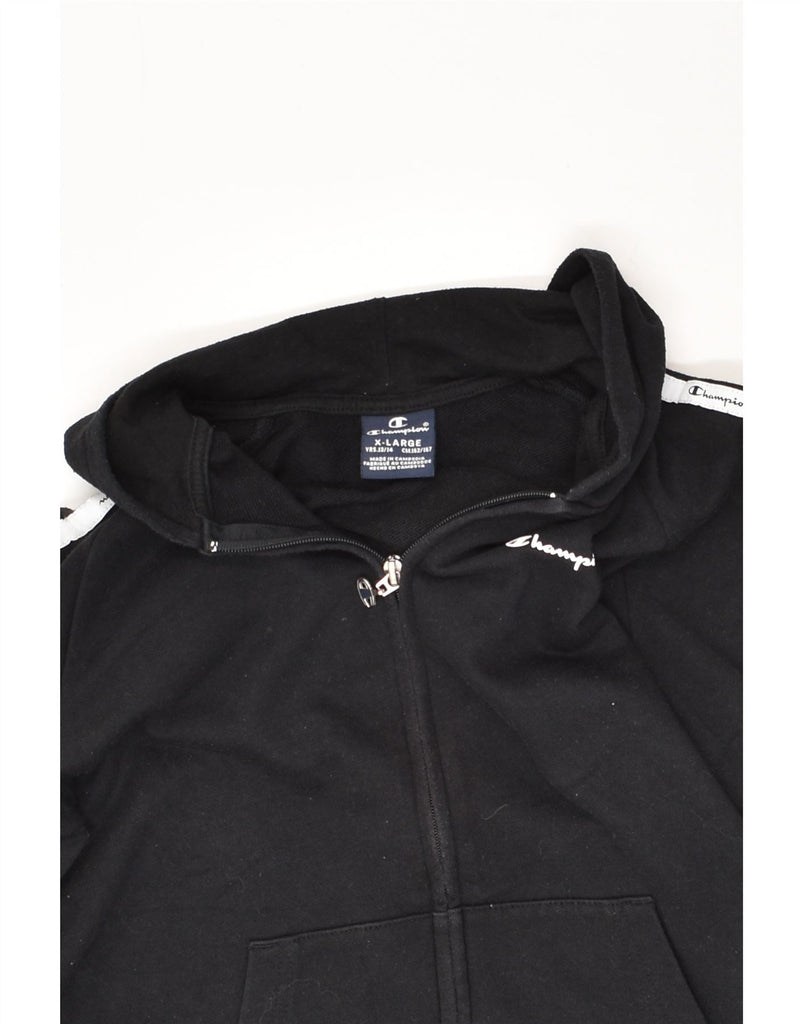 CHAMPION Boys Zip Hoodie Sweater 13-14 Years XL  Black | Vintage Champion | Thrift | Second-Hand Champion | Used Clothing | Messina Hembry 