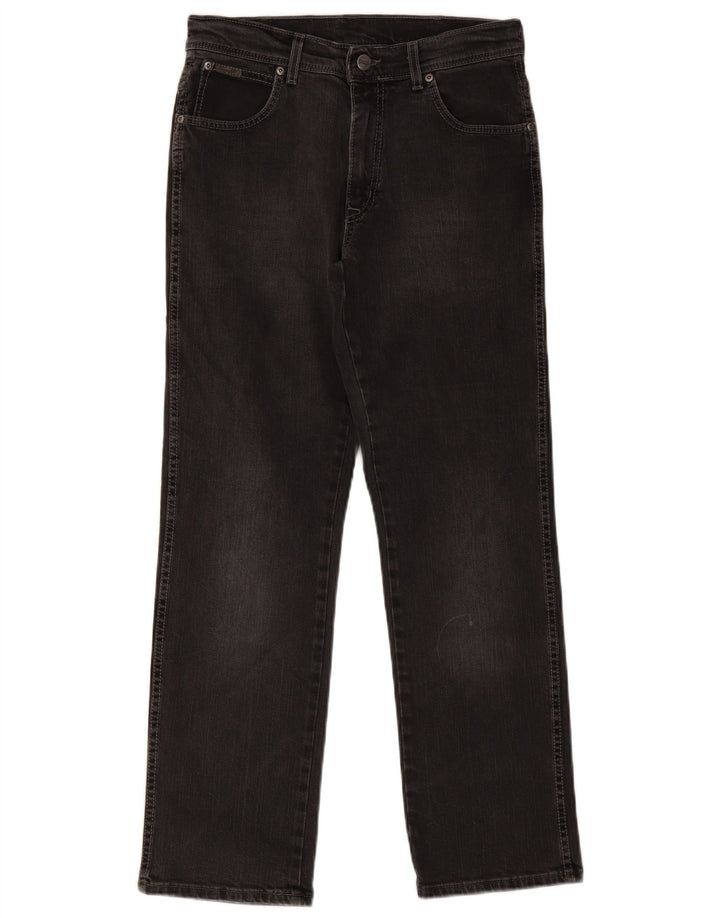 Wrangler Mens Texas Stretch Straight Jeans W32 L30 Black Cotton
