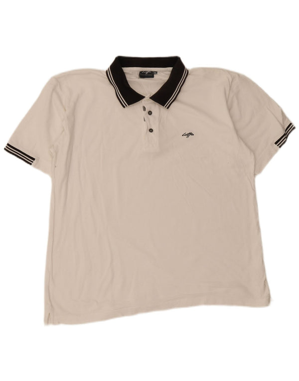 Lotto Mens Rugby Polo Shirt 2XL White Striped