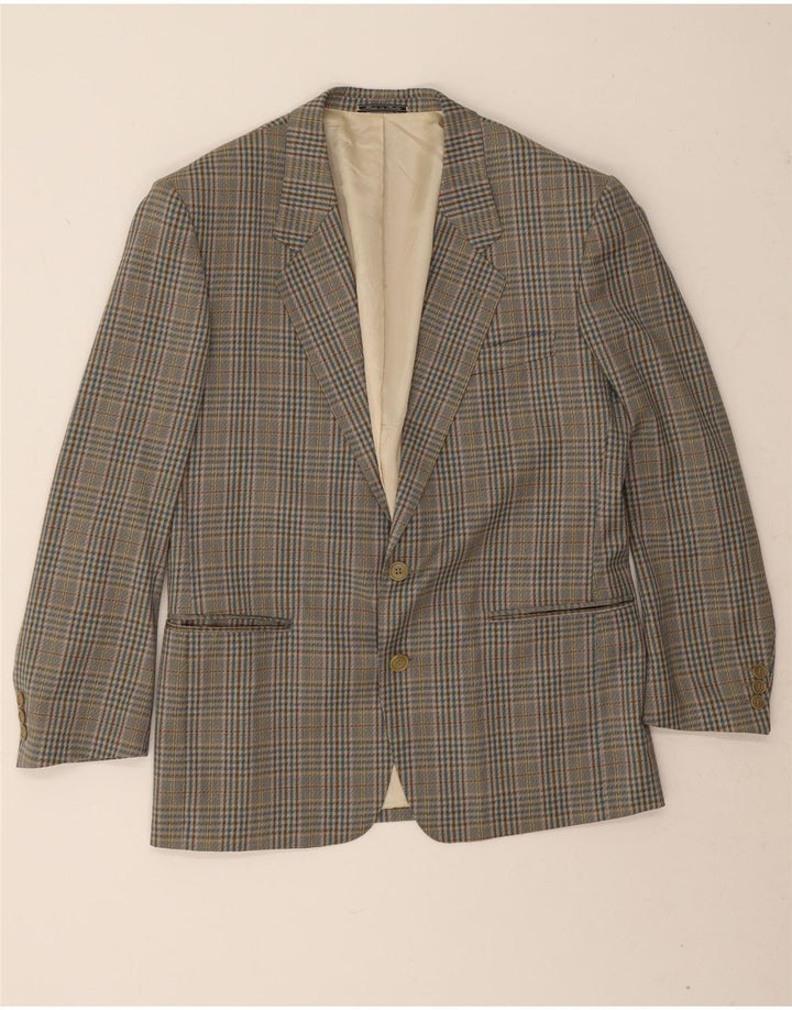 Prandina Mens 2 Button Blazer Jacket UK 40 Large Green Houndstooth New Wool
