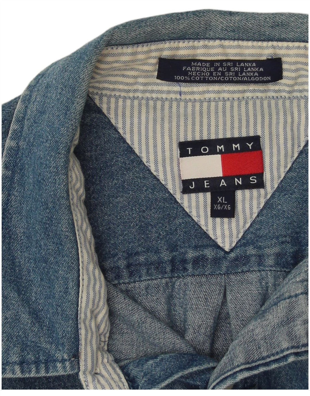 Tommy Hilfiger Mens Denim Shirt XL Blue Cotton