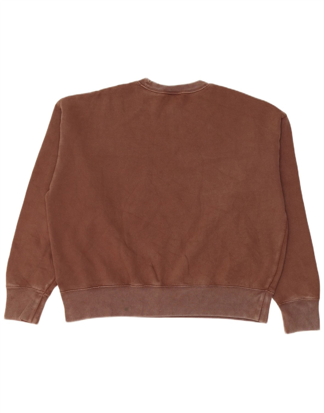Champion Womens Oversized Sweatshirt Jumper UK 16 Large Brown Cotton