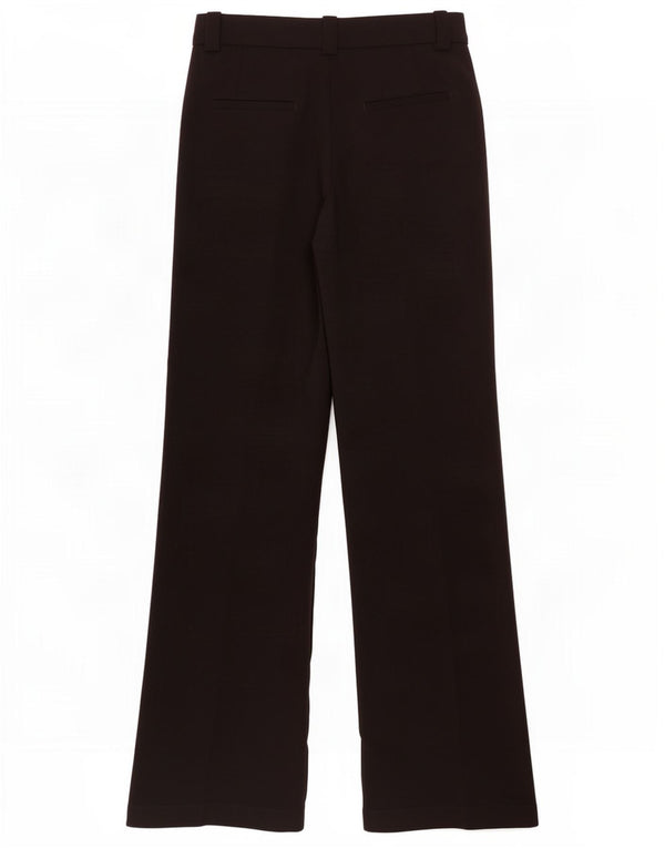 Zara Womens Wide Leg Chino Trousers XS W24 L30 Black Polyester