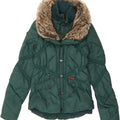 KHUJO Womens Padded Jacket UK 10 Small Green Nylon Vintage KHUJO and Second-Hand KHUJO from Messina Hembry 