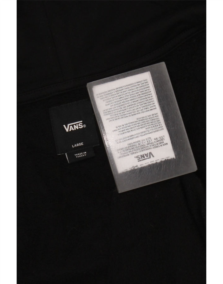 Vans Mens Graphic Zip Hoodie Sweater Large Black Cotton