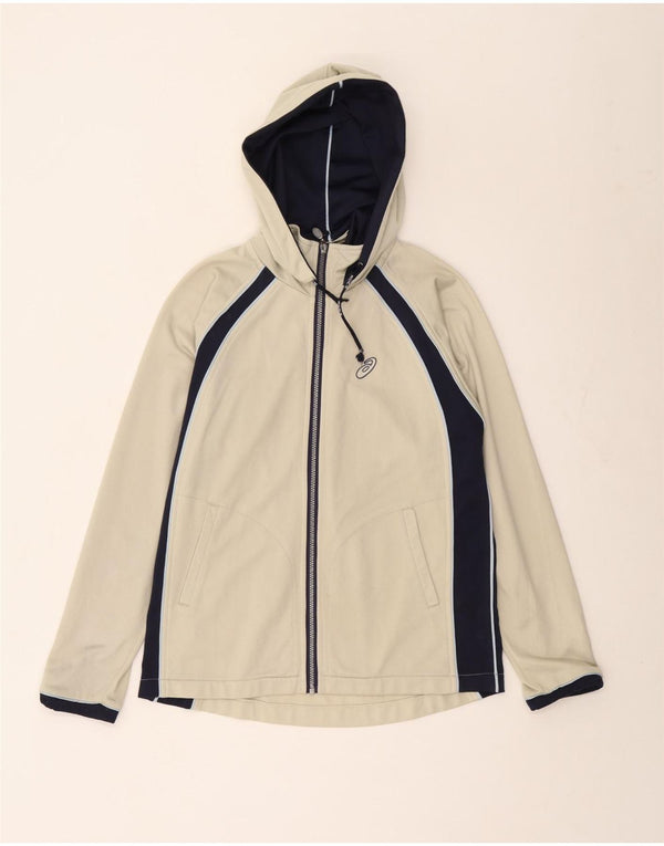 Asics Mens Zip Hoodie Sweater Medium Beige Colourblock
