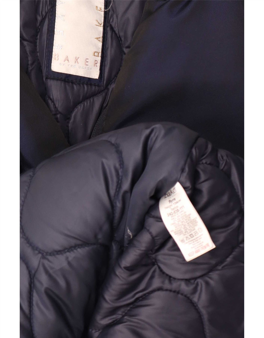 Ted Baker Girls Hooded Padded Coat 8-9 Years Navy Blue Nylon