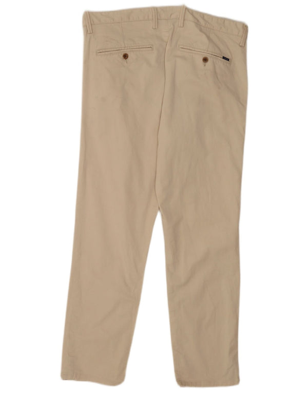 Gant Mens Straight Chino Trousers W35 L29 Beige Cotton