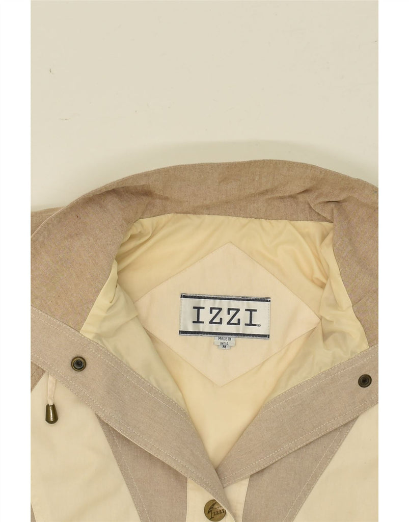 VINTAGE Womens Loose Fit Bomber Jacket UK 14 Medium Beige Colourblock | Vintage Vintage | Thrift | Second-Hand Vintage | Used Clothing | Messina Hembry 