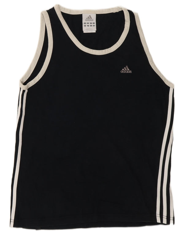 ADIDAS Mens Vest Top UK 34/36 Small Black Cotton