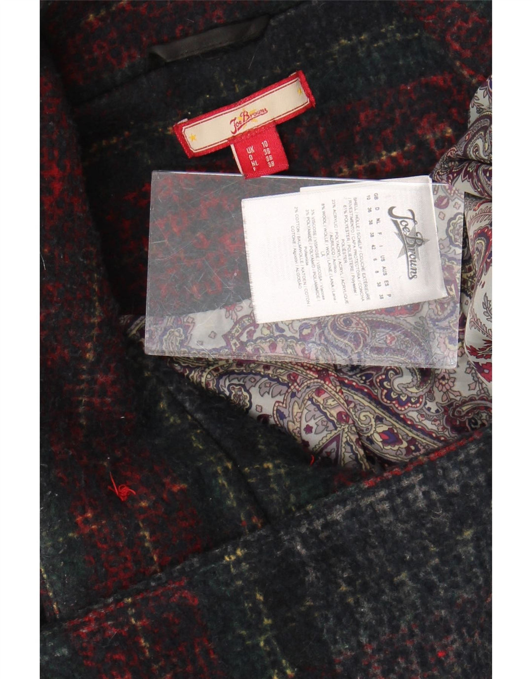 JOE BROWNS Womens Double Breasted Coat UK 10 Small  Multicoloured Check