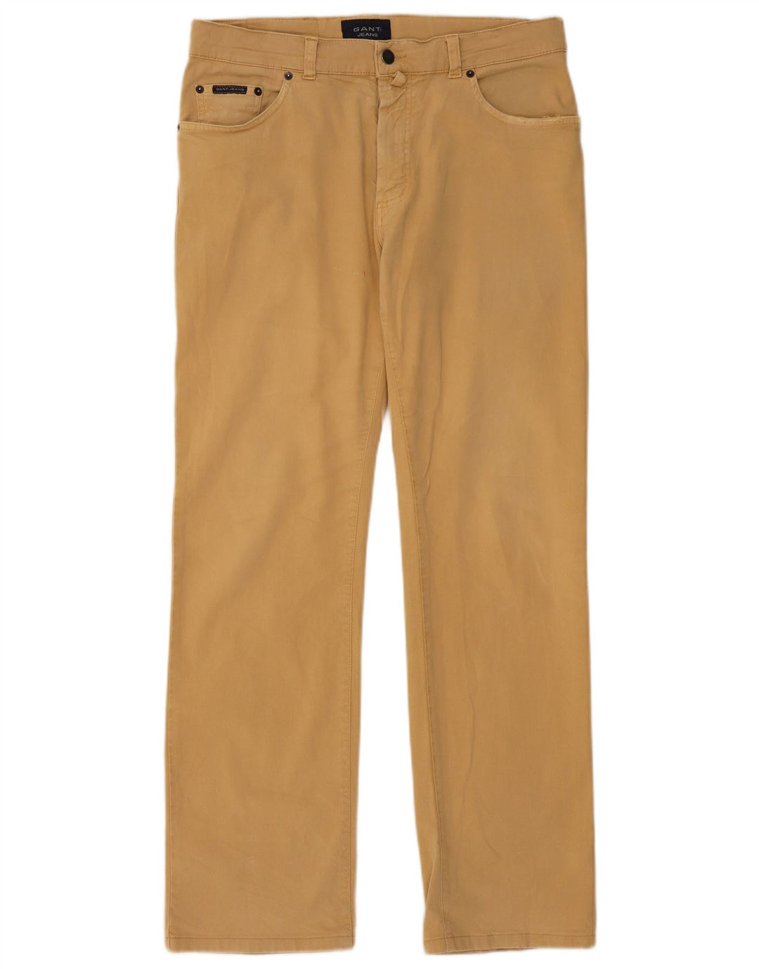 GANT Mens Straight Casual Trousers W32 L31 Beige Cotton