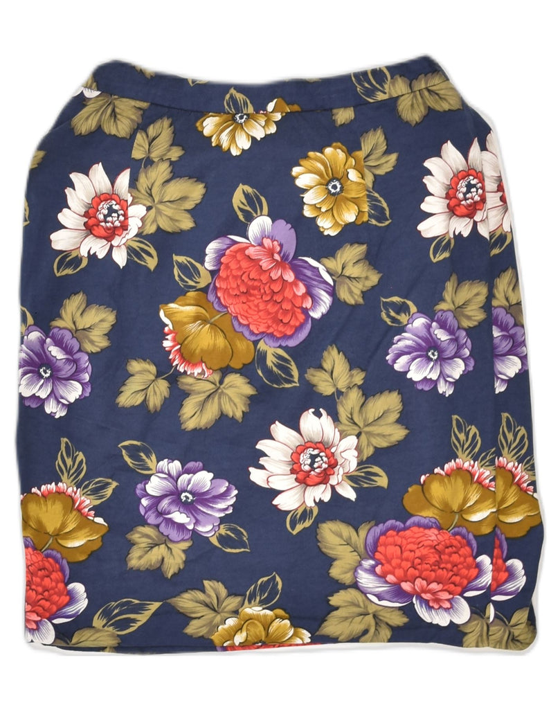 LUISA SPAGNOLI Womens Wrap Skirt IT 44 Medium W24 Blue Floral Cotton | Vintage Luisa Spagnoli | Thrift | Second-Hand Luisa Spagnoli | Used Clothing | Messina Hembry 