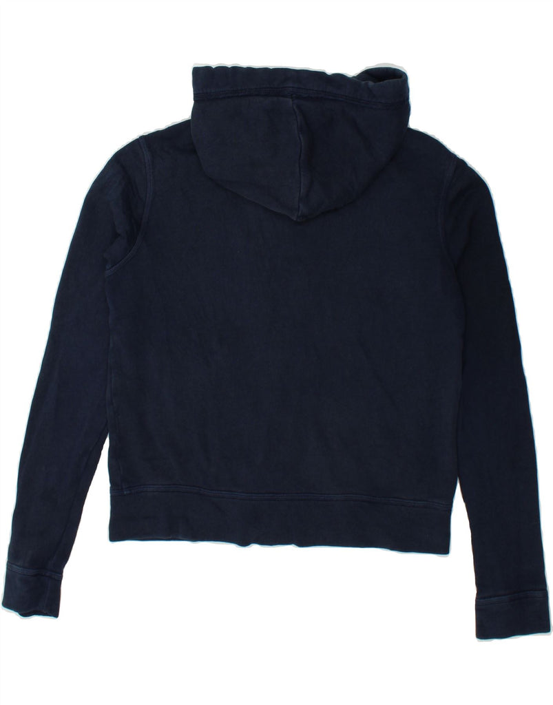 TOMMY HILFIGER Womens Oversized Zip Hoodie Sweater UK 10 Small Navy Blue Vintage Tommy Hilfiger and Second-Hand Tommy Hilfiger from Messina Hembry 