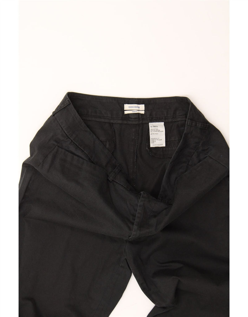 DOCKERS Womens Straight Casual Trousers US 12 Large W34 L30 Black Cotton Vintage Dockers and Second-Hand Dockers from Messina Hembry 