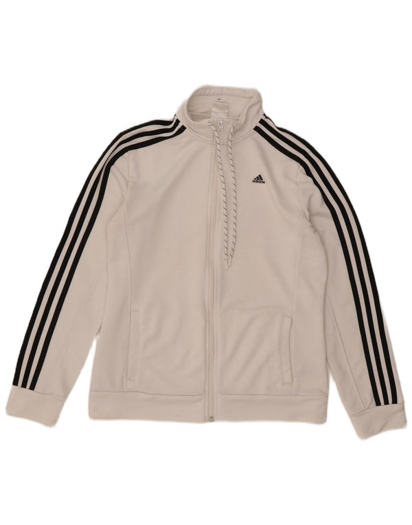 Adidas Womens Tracksuit Top Jacket UK 16/18 Large White Polyester