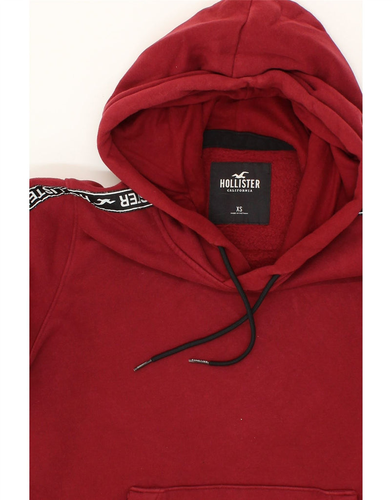 HOLLISTER Mens Graphic Hoodie Jumper XS Red Cotton Vintage Hollister and Second-Hand Hollister from Messina Hembry 