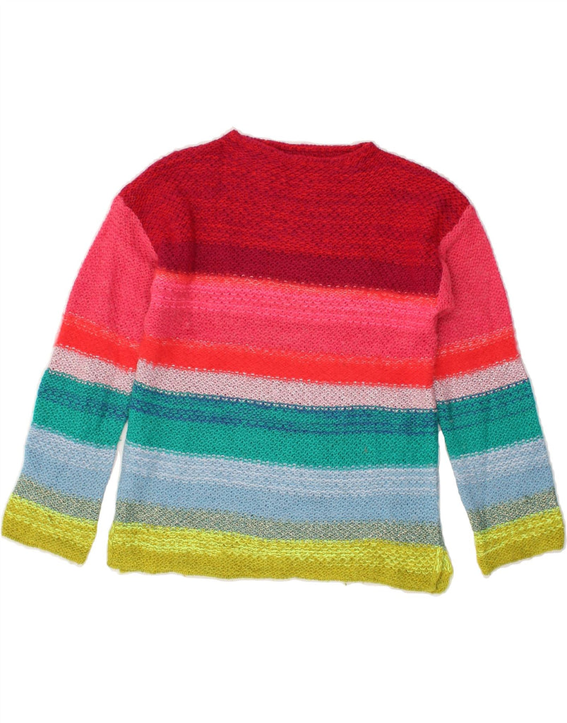 BENETTON Girls Crew Neck Jumper Sweater 11-12 Years Multicoloured Striped | Vintage Benetton | Thrift | Second-Hand Benetton | Used Clothing | Messina Hembry 