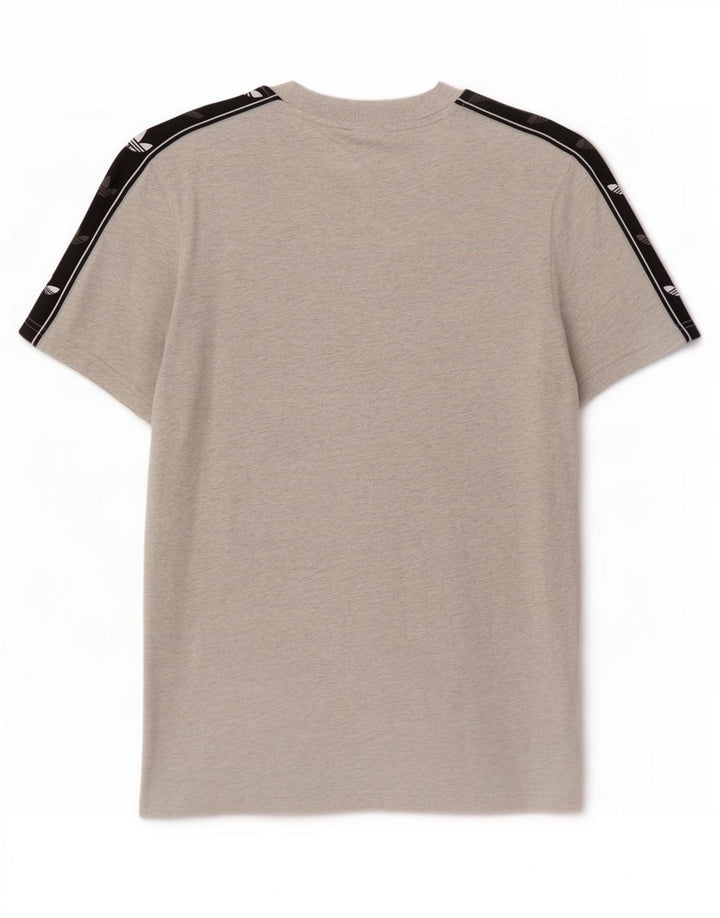 Adidas Mens Graphic T-Shirt Top Medium Grey Colourblock