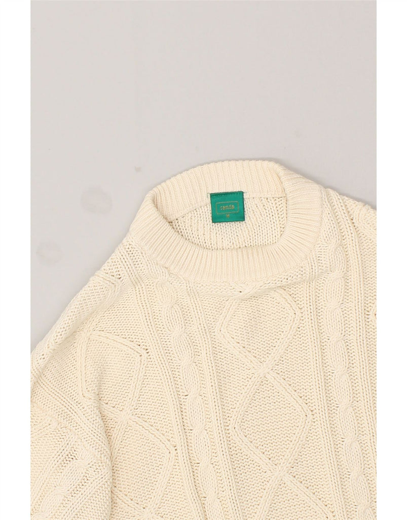 CANDA Womens Crew Neck Jumper Sweater UK 14 Medium White Cotton | Vintage Canda | Thrift | Second-Hand Canda | Used Clothing | Messina Hembry 