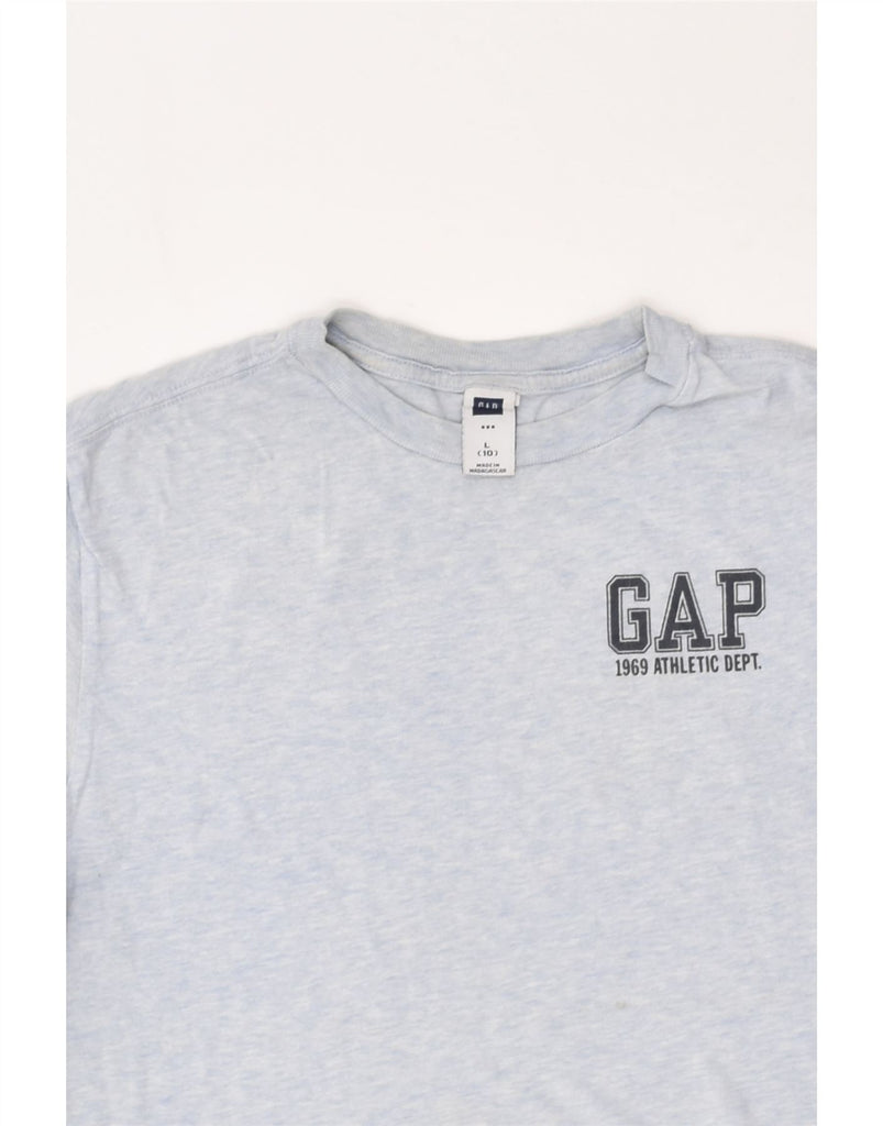 GAP Womens Graphic T-Shirt Top UK 10 Small Blue Cotton | Vintage Gap | Thrift | Second-Hand Gap | Used Clothing | Messina Hembry 