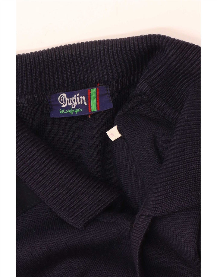 Vintage Mens Cardigan Sweater Large Navy Blue