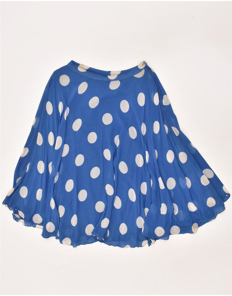 VINTAGE Womens A-Line Skirt W26 Small Blue Polka Dot Vintage Vintage and Second-Hand Vintage from Messina Hembry 