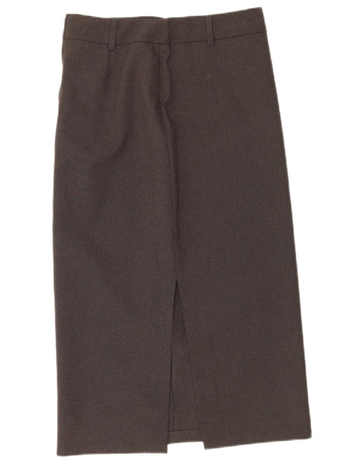 Benetton Womens Midi Straight Skirt IT 40 Small W26 Grey Polyester