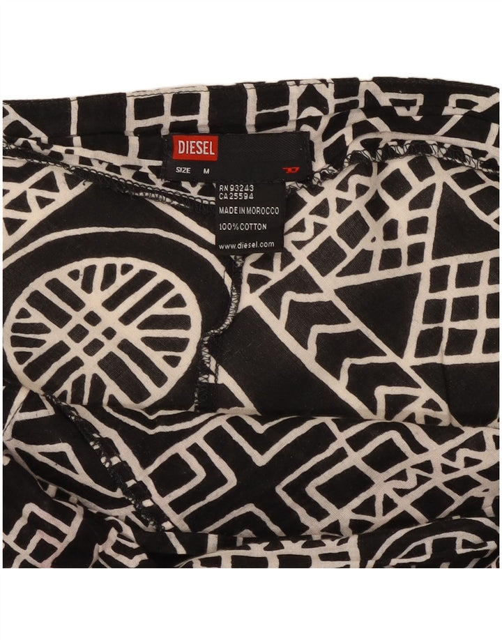 Diesel Womens Halter Dress UK 12 Medium Black Geometric Cotton