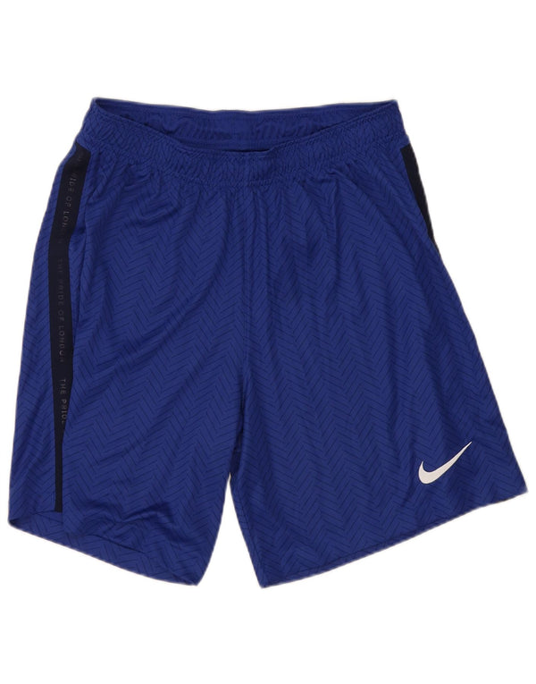 Nike Mens Dri Fit Graphic Sport Shorts Large  Blue Colourblock Polyester