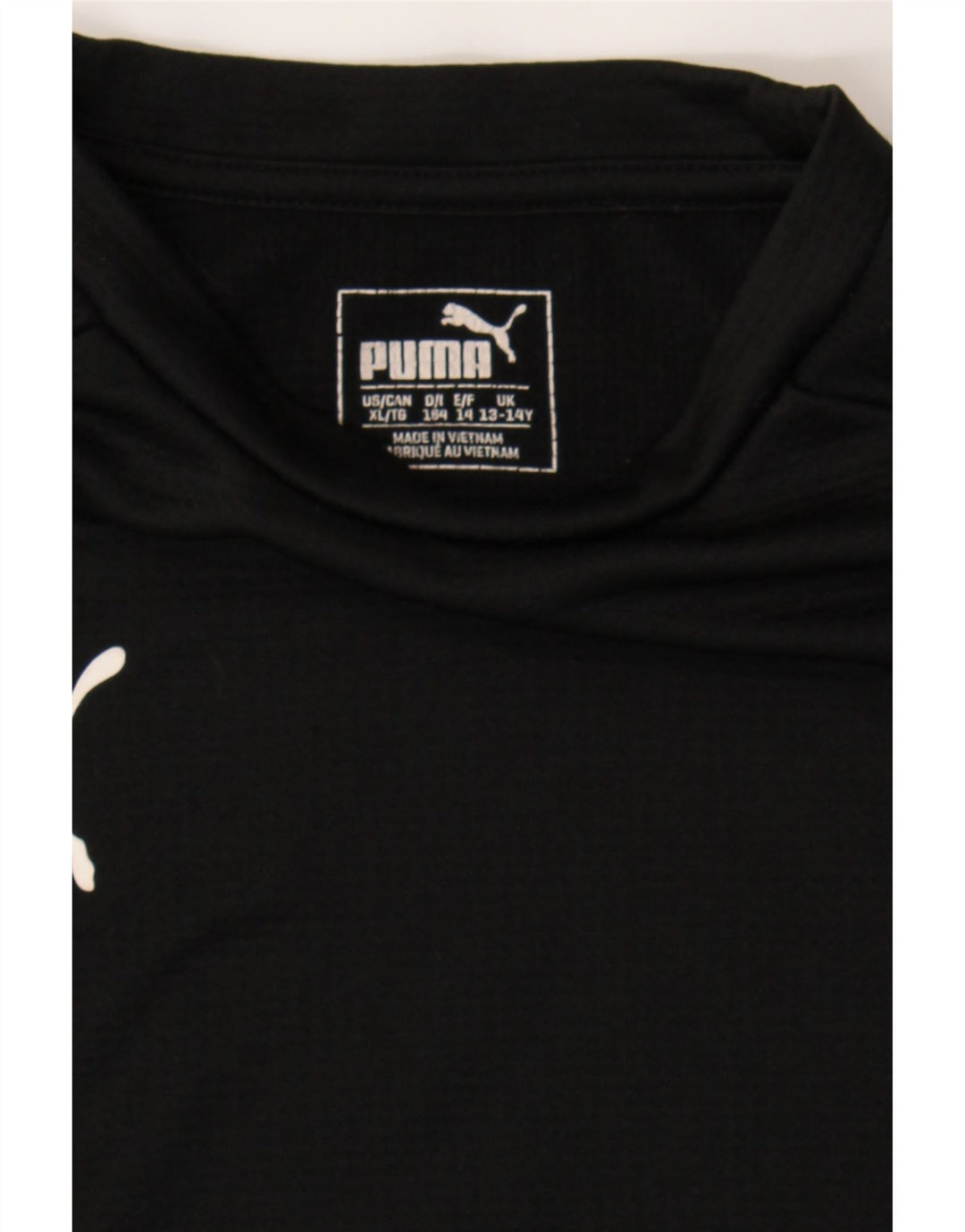 PUMA Boys Top Long Sleeve 13-14 Years Black Polyester Vintage Puma and Second-Hand Puma from Messina Hembry 