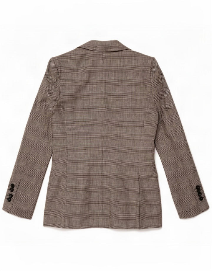 Gianfranco Ferre Womens 1 Button Blazer Jacket UK 16 Large Grey Plaid Wool
