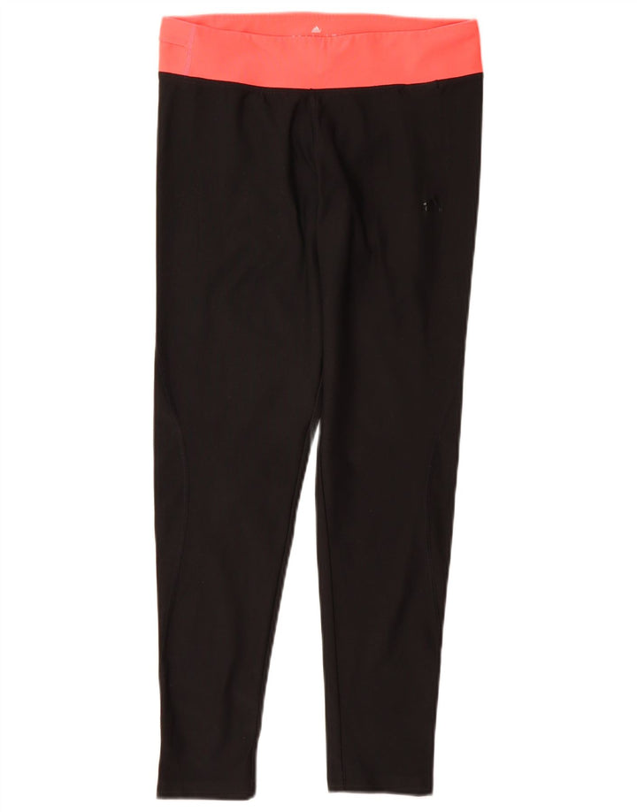 ADIDAS Womens Climalite Leggings UK 8/10 Small  Black Colourblock