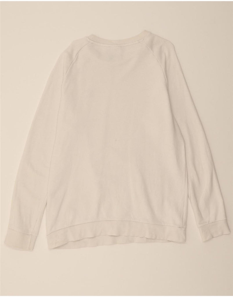 ADIDAS Mens Sweatshirt Jumper Large White Cotton Vintage Adidas and Second-Hand Adidas from Messina Hembry 