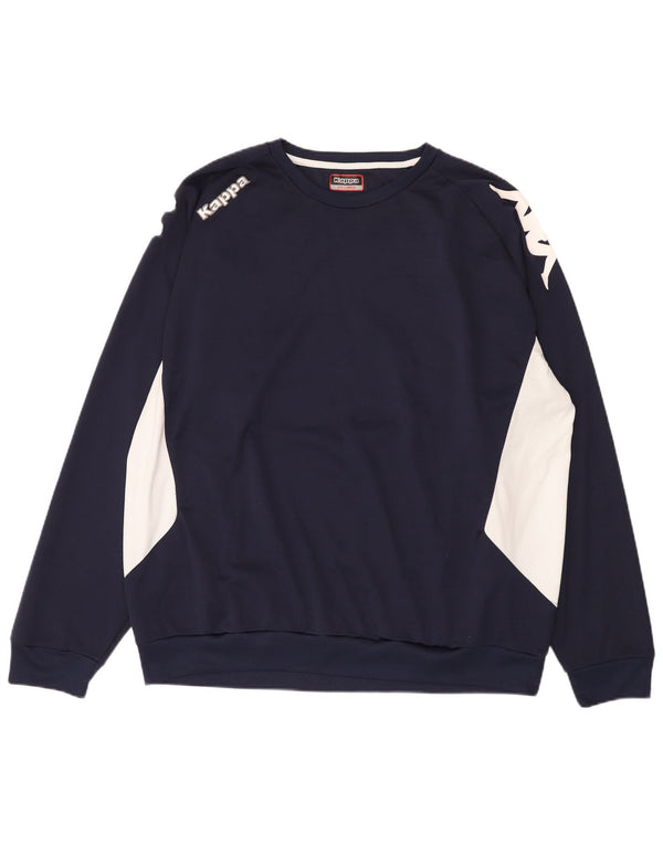 Kappa Mens Sweatshirt Jumper 3XL Navy Blue Colourblock