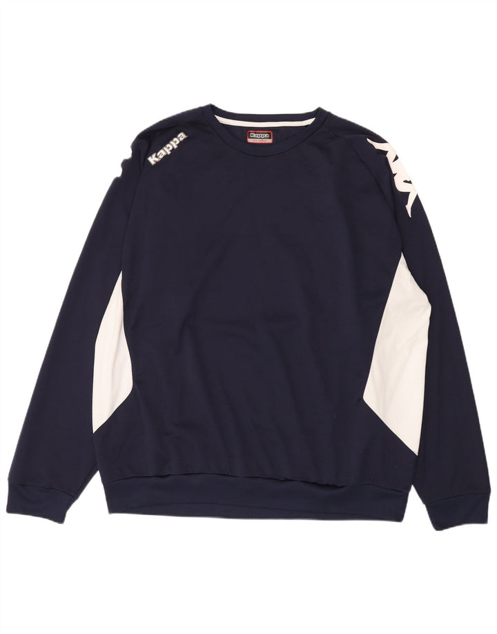 Kappa Mens Sweatshirt Jumper 3XL Navy Blue Colourblock