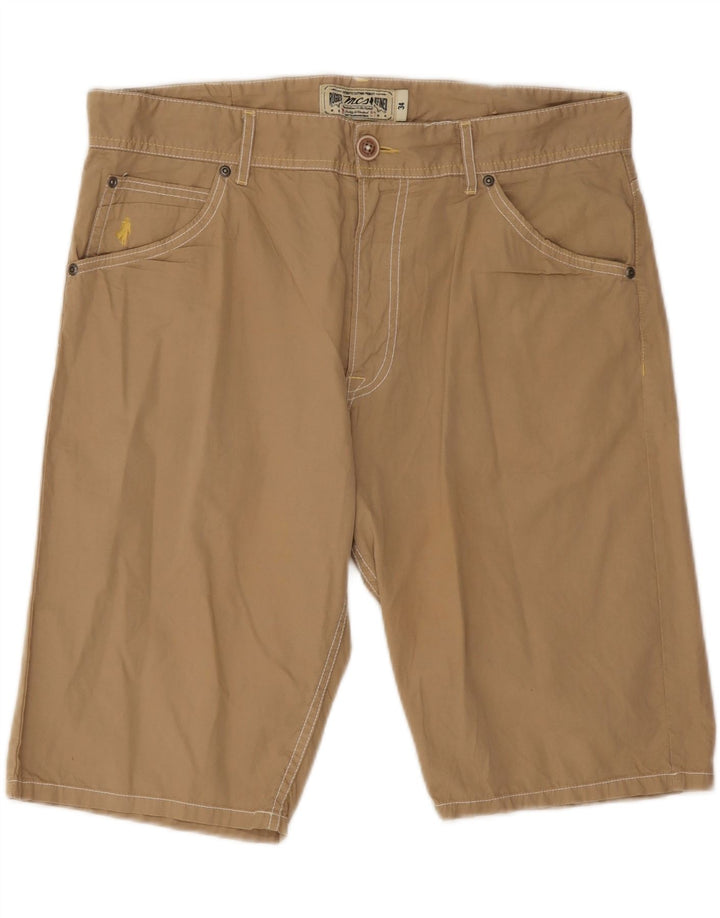 Marlboro Classics Mens Casual Shorts W34 Large Beige Cotton