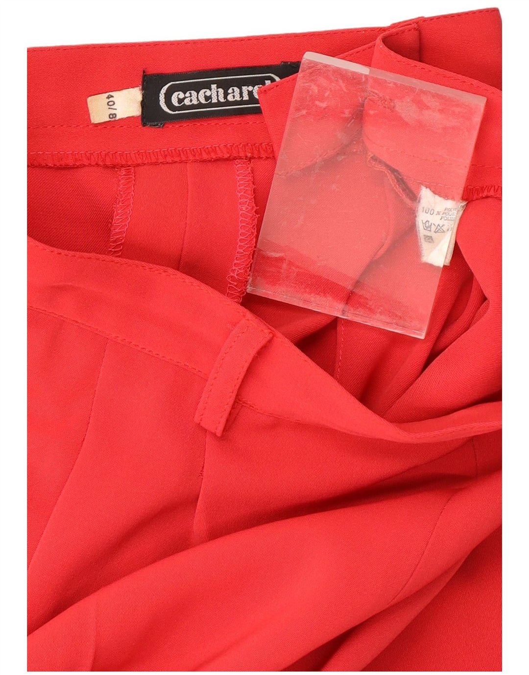 CACHAREL Womens High Waist Pegged Cropped Trousers UK 8 Small W24 L25 Red