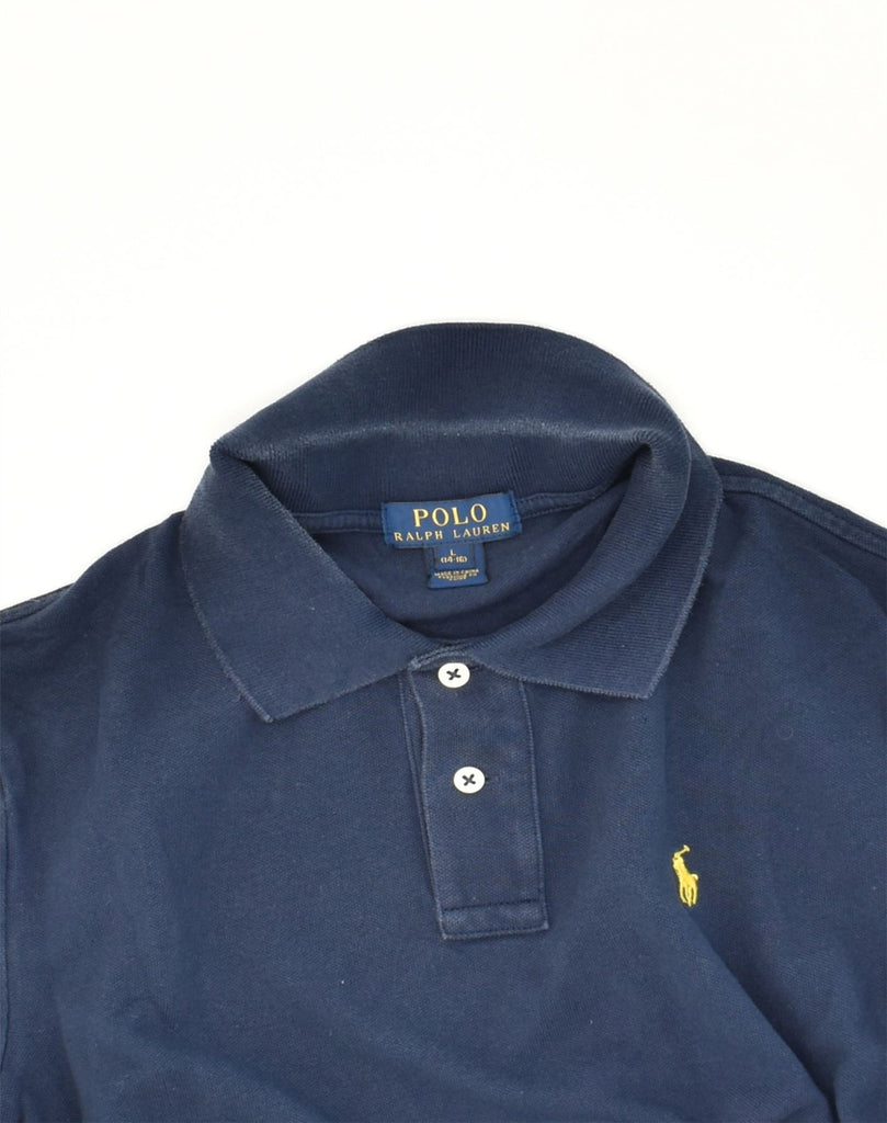 POLO RALPH LAUREN Boys Polo Shirt 14-15 Years Large Navy Blue Cotton | Vintage Polo Ralph Lauren | Thrift | Second-Hand Polo Ralph Lauren | Used Clothing | Messina Hembry 