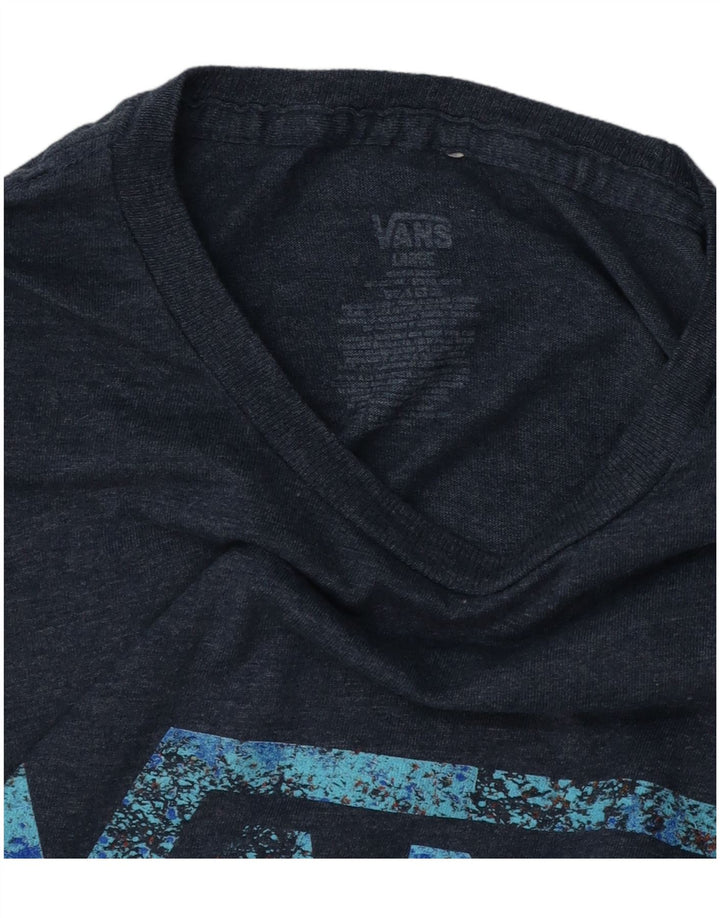 VANS Mens Graphic T-Shirt Top Large Navy Blue