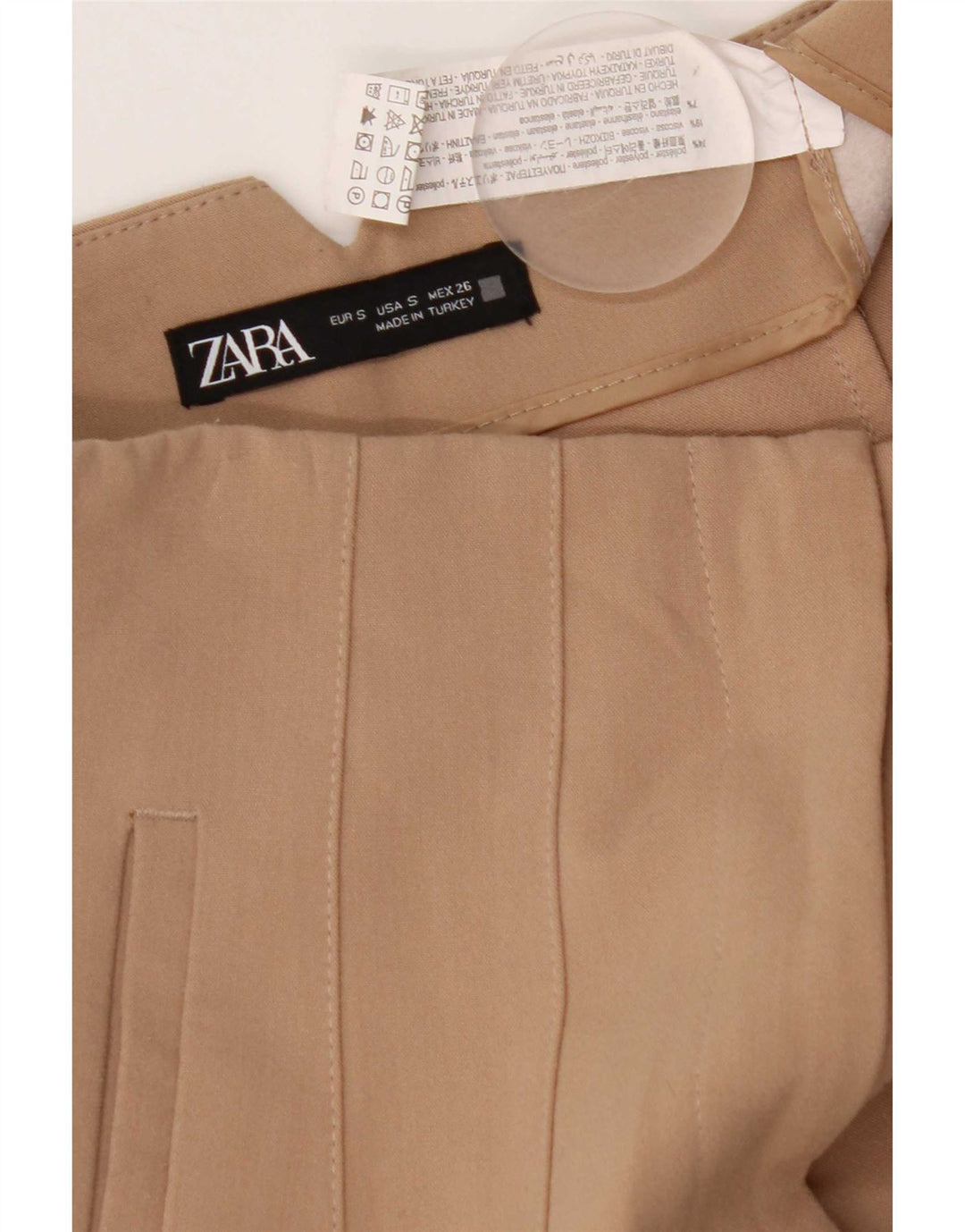 Zara Womens Tapered Chino Trousers Small W26 L26 Brown Polyester