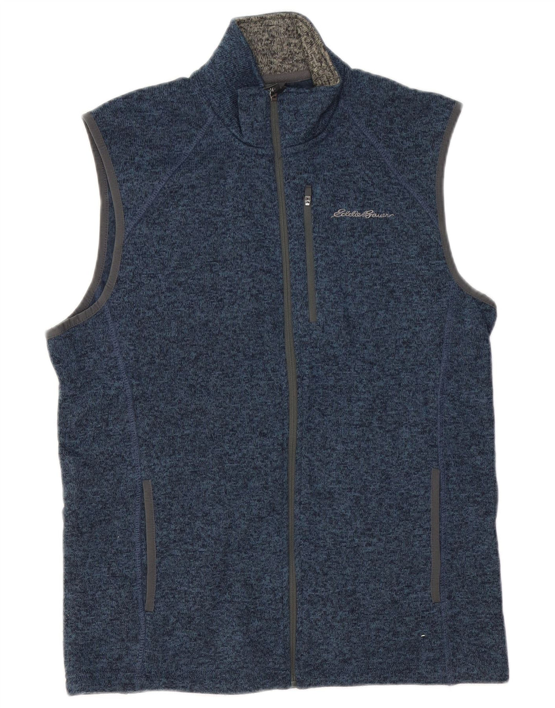 EDDIE BAUER Mens Sleeveless Tracksuit Top Jacket Medium Blue Flecked