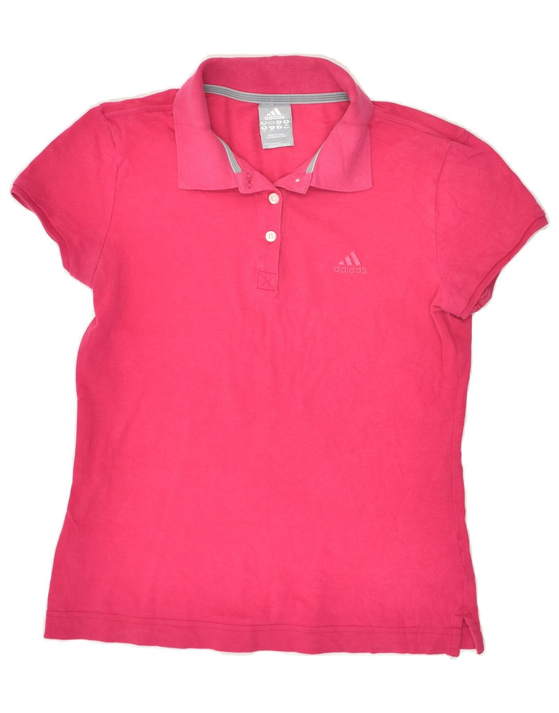 ADIDAS Womens Polo Shirt UK 12 Medium Pink Cotton | Vintage Adidas | Thrift | Second-Hand Adidas | Used Clothing | Messina Hembry 
