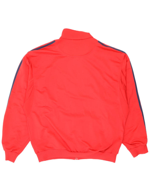 Adidas Mens Tracksuit Top Jacket UK 44/46 Large Red Polyester